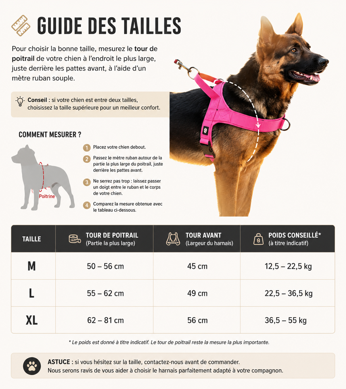 Harnais tactique anti-traction pour chien