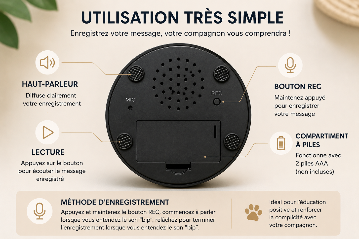 Boutons de communication pour chien
