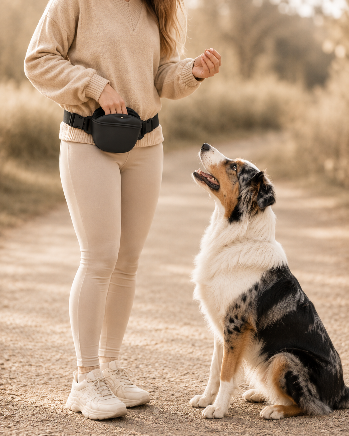 Sac à friandises en silicone pour chien – Pochette d’entraînement étanche
