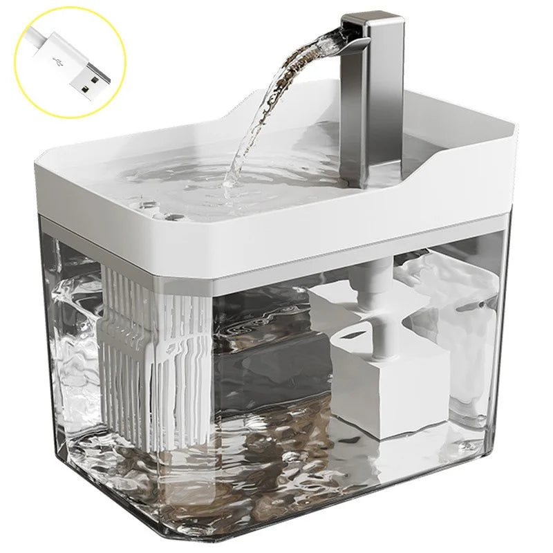 Fontaine à Eau USB pour Chat - Blanc | PATTESAGUA