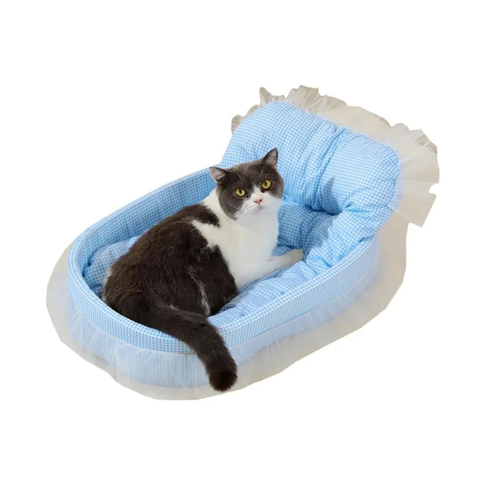 Lit Canapé Princesse pour Chat et Petit Chien – Coussin Douillet Lavable 4 Saisons