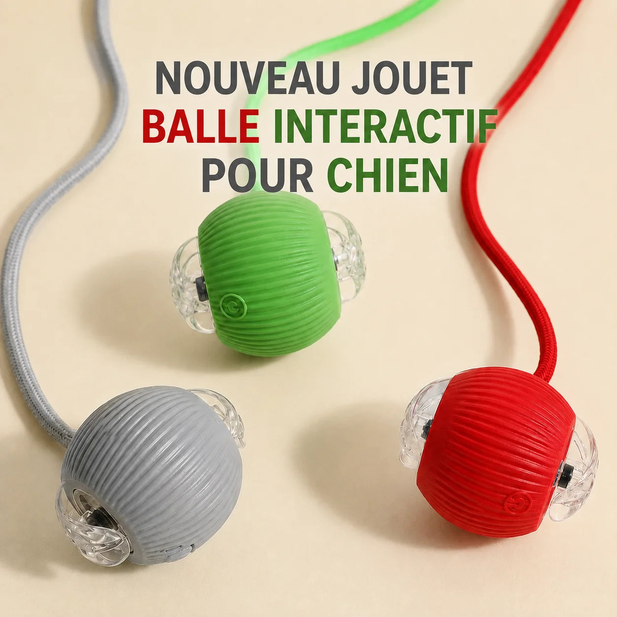 Balle Interactive Intelligente Rechargeable pour Chien