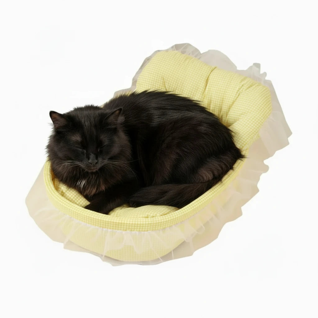 Lit Canapé Princesse pour Chat et Petit Chien – Coussin Douillet Lavable 4 Saisons